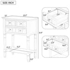 Consola de Madera Maciza Rústica de 23.7 pulgadas con 3 Cajones y Estante Inferior, Gris