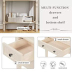 Consola de Madera Maciza Rústica de 23.7 pulgadas con 3 Cajones y Estante Inferior, Gris