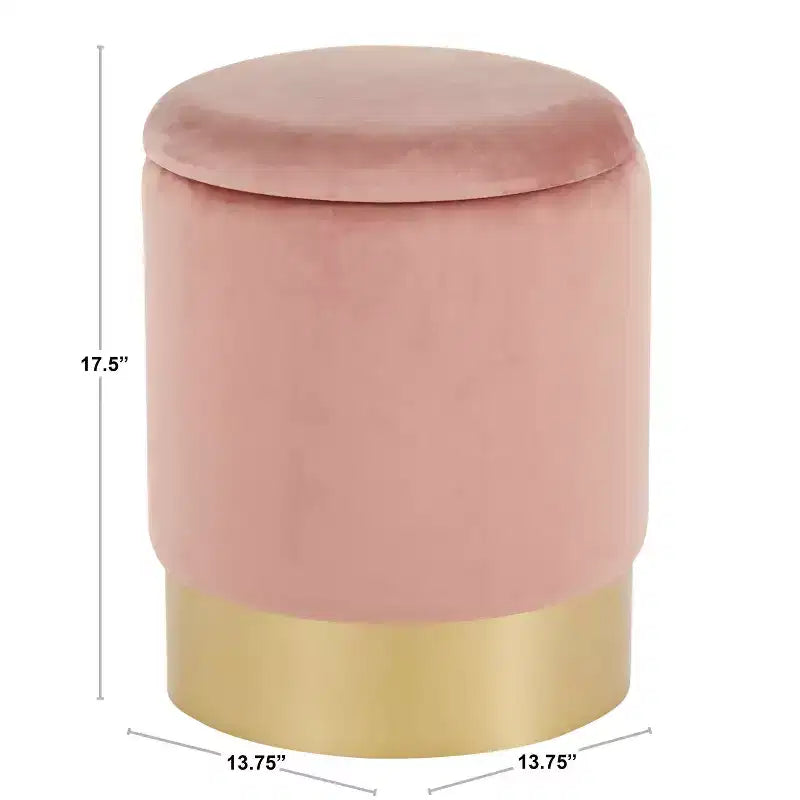 Juego de 2 pufs nido plegables contemporáneos, tapicería de terciopelo gris, patas de metal dorado