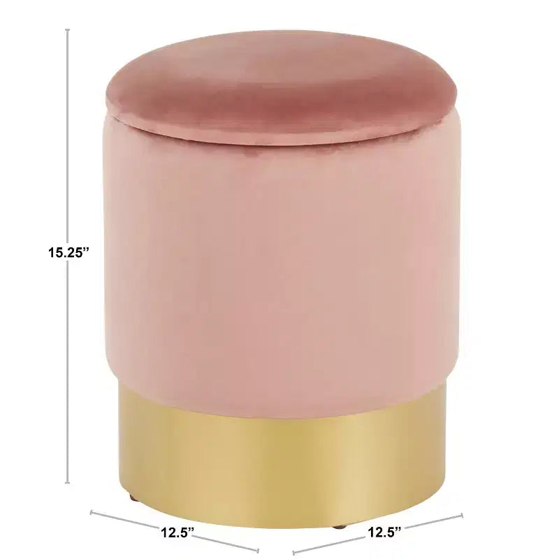 Juego de 2 pufs nido plegables contemporáneos, tapicería de terciopelo gris, patas de metal dorado