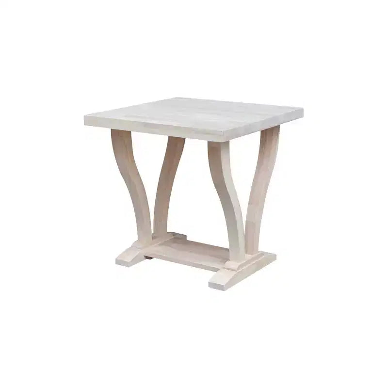 Lacasa Solid Wood End Table Unfinished - International Concepts