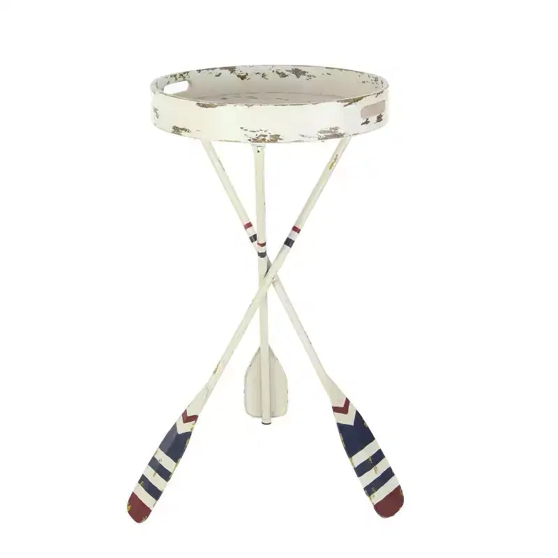 Coastal Iron Accent Table White - Olivia & May
