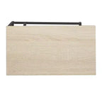 Mesa Auxiliar de Sofá Moderna de Hierro y Madera con Forma de C, Marco Negro, 19x10x26 pulg.