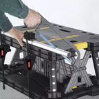 Mesa de trabajo plegable de alta resistencia con 12 abrazaderas ajustables, 450 kg de capacidad, portátil