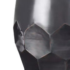 Mesa auxiliar redonda de metal plateado, 40,6 x 49,5 cm, no requiere montaje