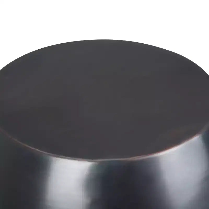 Mesa auxiliar redonda de metal plateado, 40,6 x 49,5 cm, no requiere montaje