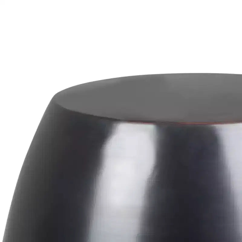 Mesa auxiliar redonda de metal plateado, 40,6 x 49,5 cm, no requiere montaje