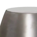 Mesa auxiliar redonda de metal plateado, 40,6 x 49,5 cm, no requiere montaje