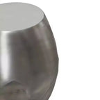 Mesa auxiliar redonda de metal plateado, 40,6 x 49,5 cm, no requiere montaje