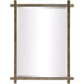 Uttermost Abanu 30 x 39.75 Rustic Gold Ribbed Frame Wall Mirror