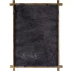 Espejo de pared rústico con marco dorado acanalado, 30"x39.75", bordes biselados — Cuélgalo en horizontal o vertical